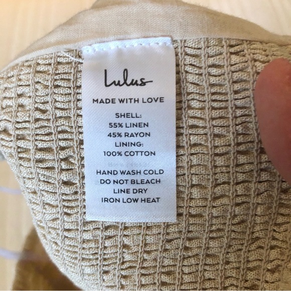 Lulu’s Double Digits Linen Halter Crop Top. Size Medium. - Picture 8 of 8